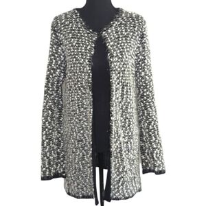 Metric NY Metallic Popcorn & Eyelash Knit Open Cardigan Size M